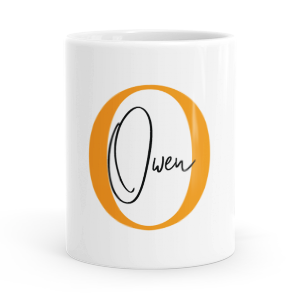 personalised alphabet o is for mug