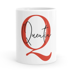 personalised alphabet q is for mug