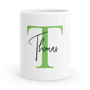 personalised alphabet t is for mug