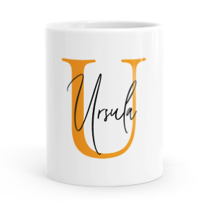 personalised alphabet u is for mug