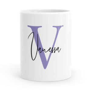 personalised alphabet v is for mug