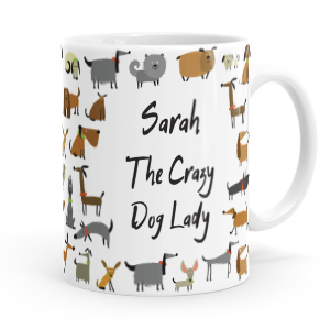 personalised crazy dog lady mug