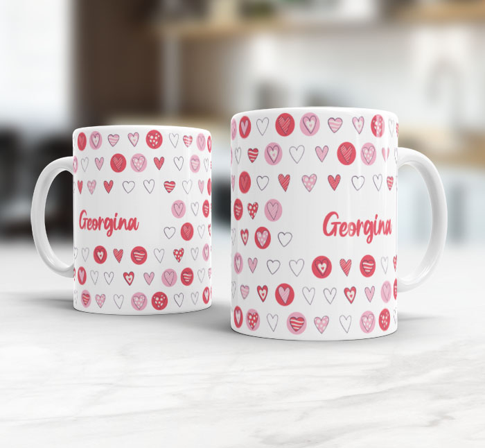 Personalised Love Hearts Mug | Personalise Online With Fast Dispatch ...