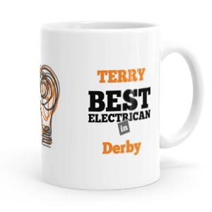 personalised best electrican mug