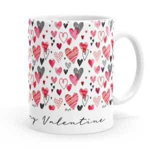 personalised valentine hearts mug