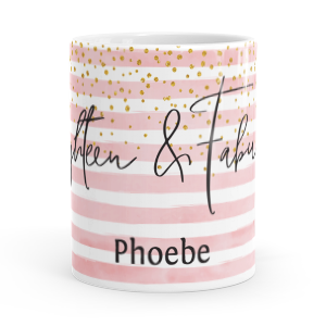 personalised eighteen and fabulous mug