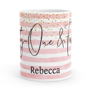 personalised twenty one and fabulous mug