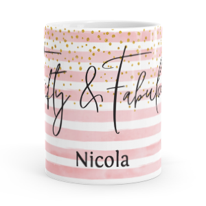 personalised fifty and fabulous mug
