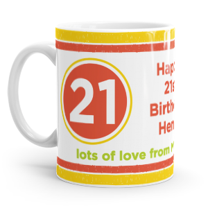 personalised 21st birthday photo upload mug