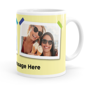 personalised 2 polaroid photos upload mug