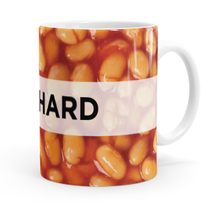 personalised baked beans mug
