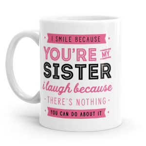 personalised you're my sister mug