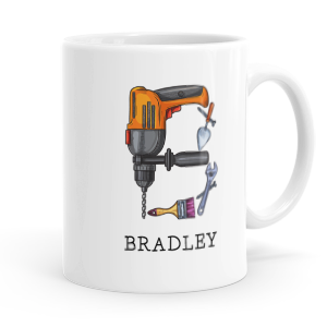 personalised builders tools letter b mug