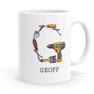 personalised builders tools letter g mug