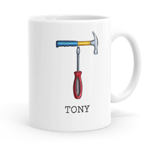 personalised builders tools letter t mug