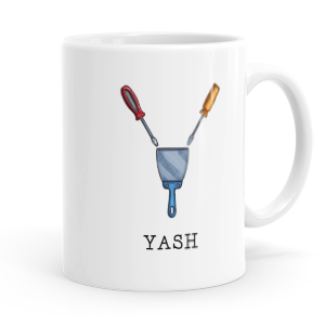 personalised builders tools letter y mug