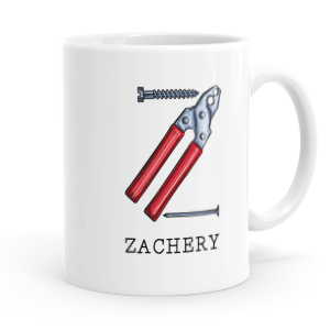 personalised builders tools letter z mug