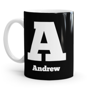personalised two tone large letter A mug