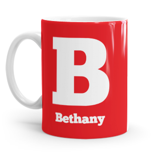 personalised two tone large letter B mug