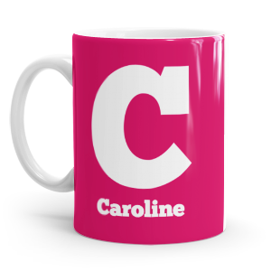 personalised two tone large letter C mug