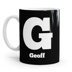personalised two tone large letter G mug