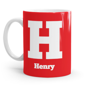 personalised two tone large letter H mug
