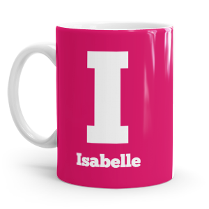 personalised two tone large letter I mug