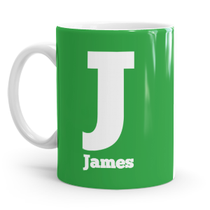 personalised two tone large letter J mug