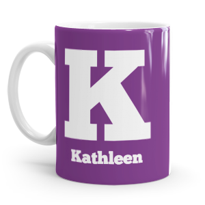 personalised two tone large letter K mug