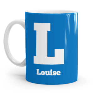 personalised two tone large letter L mug