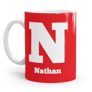 personalised two tone large letter N mug