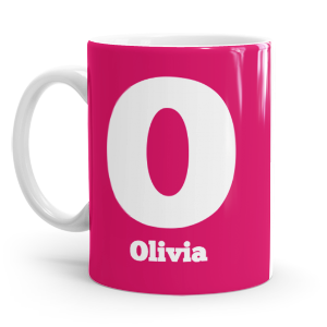 personalised two tone large letter O mug