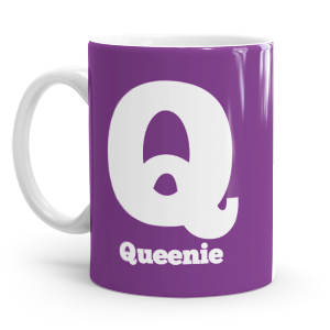 personalised two tone large letter Q mug