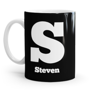 personalised two tone large letter S mug