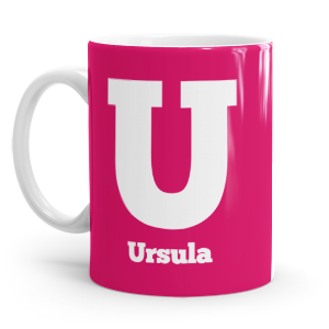 personalised two tone large letter U mug