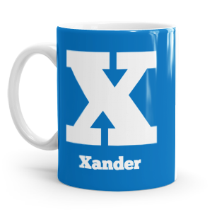 personalised two tone large letter X mug