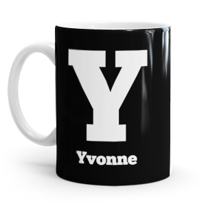 personalised two tone large letter Y mug
