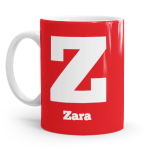 personalised two tone large letter Z mug