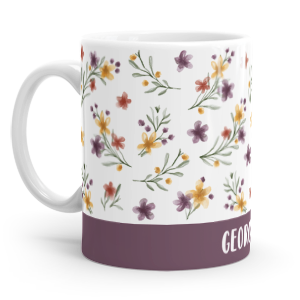 personalised wild flowers mug