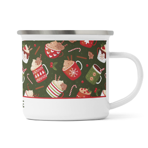 personalised christmas holidays enamel mug