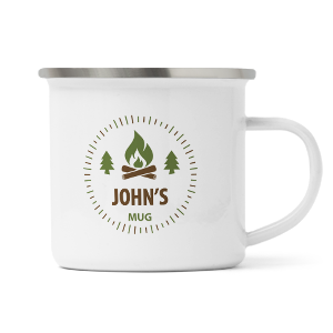 personalised camp fire enamel mug