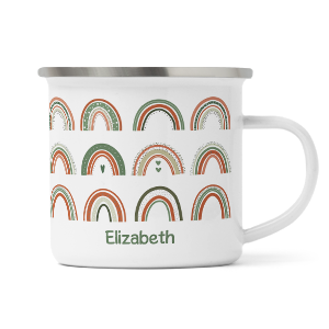 personalised rainbows enamel mug