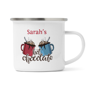 personalised hot chocolate enamel mug