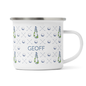 personalised golf enamel mug