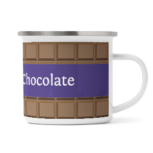personalised chocolate squares enamel mug