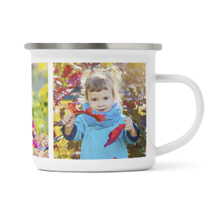 personalised photo upload enamel mug