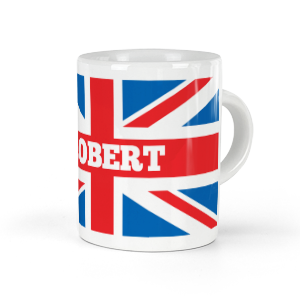 personalised union jack espresso cup