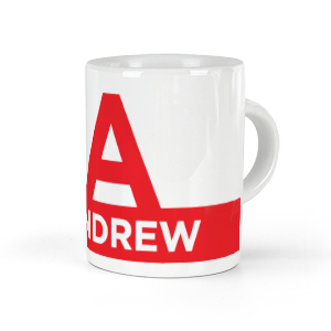 personalised letter a espresso cup