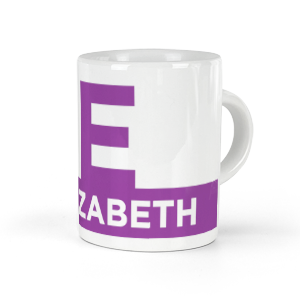 personalised letter e espresso cup