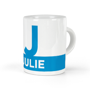 personalised letter j espresso cup